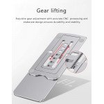 Wholesale Universal Aluminum Metal Adjustable Cell Phone Stand for Desk Foldable Dock for All Phones, iPad Pro, Tablets (Silver)